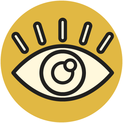 Ícono de ojo, optimización visual y accesibilidad